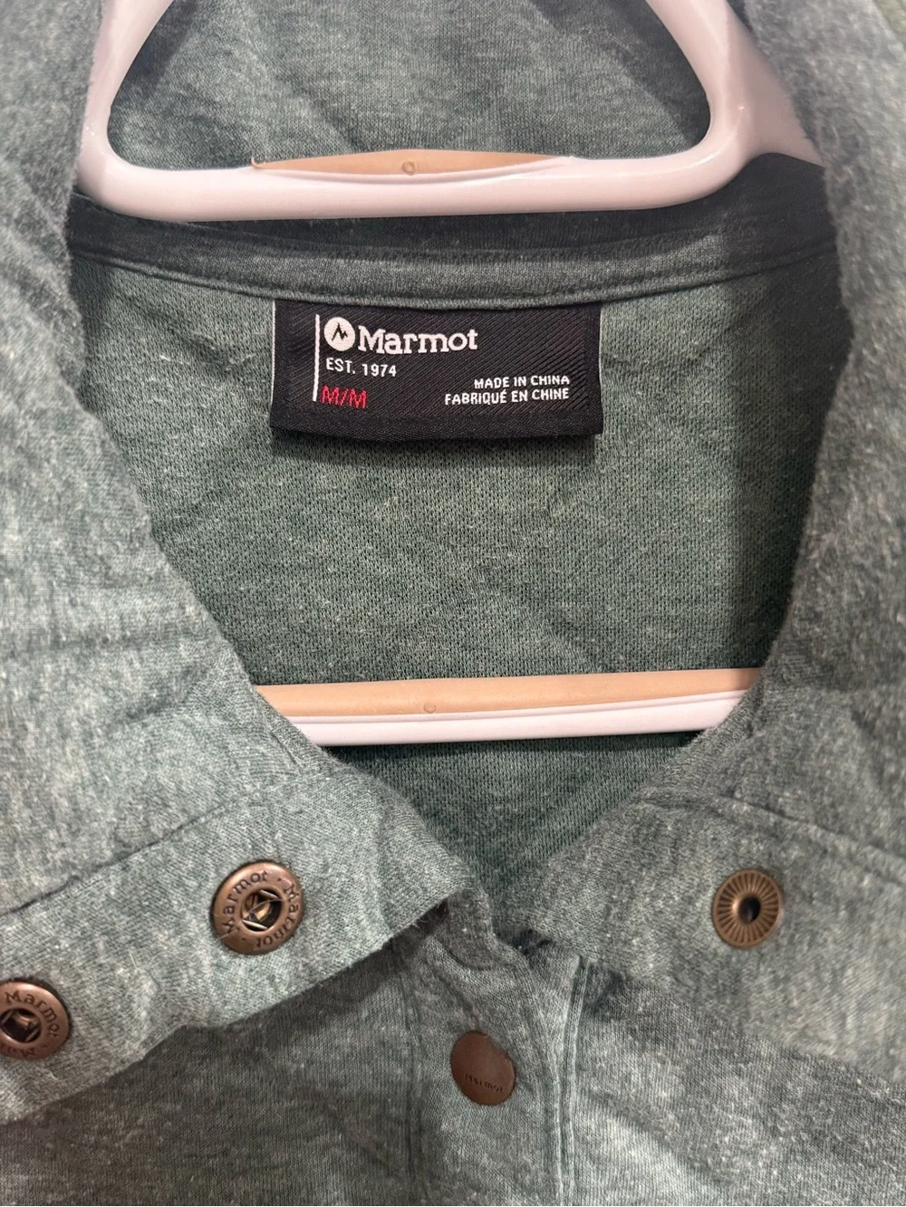 Marmot Women’s Green Quilted Snap Front Pullover Jacket Pockets Size M - Picture 3 of 3